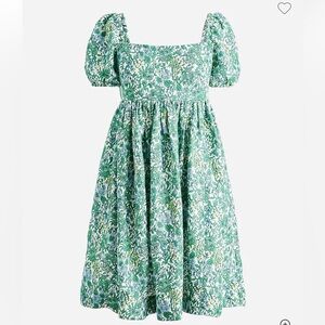 J. Crew Green and White Floral Top